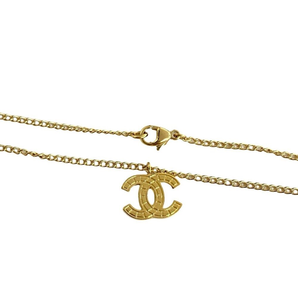 CHANEL Authentic Vintage Gold Logo Necklace - Picture 3 of 4